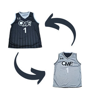 Under Armour Youth Basketball Jersey Size L Reversible CME Custom Boys Striped